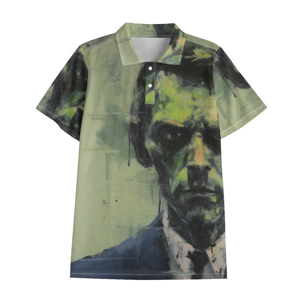 New Man's Face Print Men's Polo Shirt
