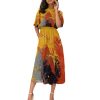 New All Over Colorful 'Splash' Print Women's Elastic Waist Dress - Image 2