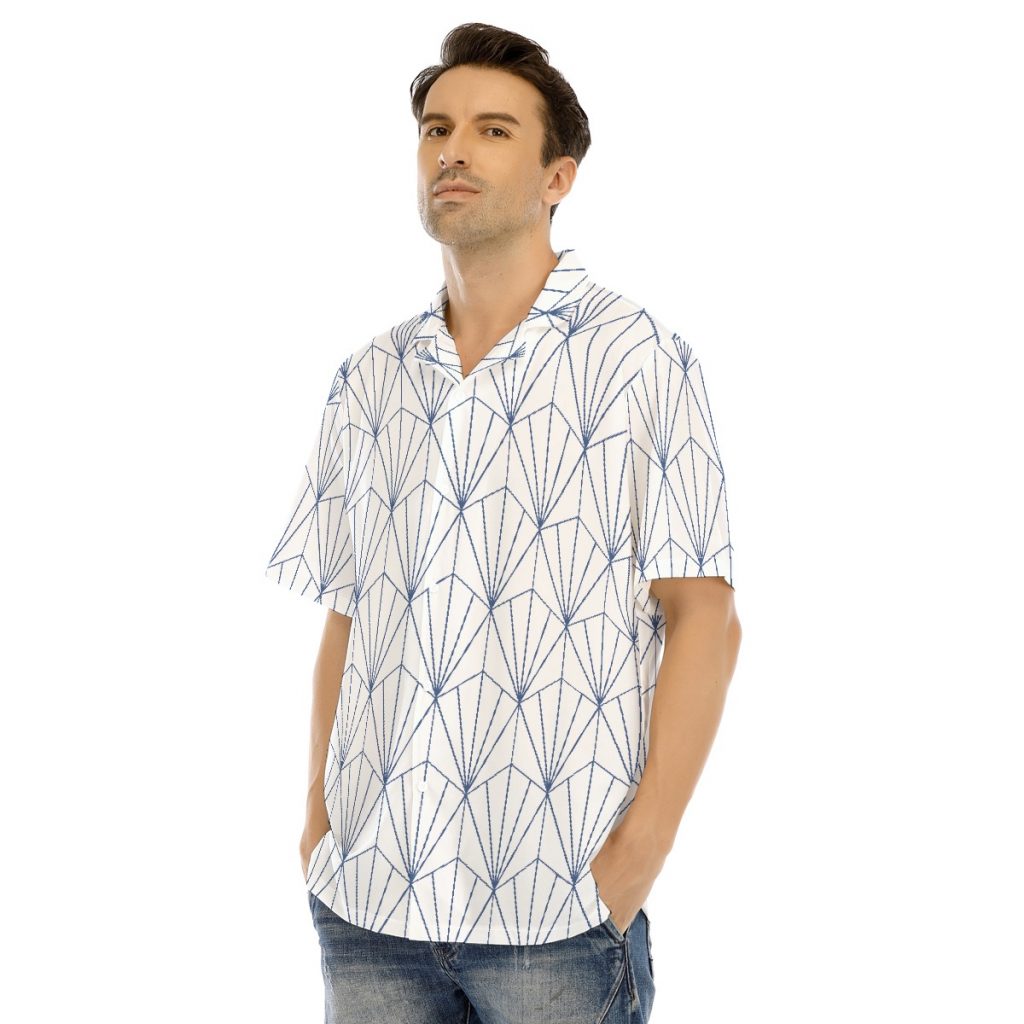 New Button Down Men's Hawaiian Shirt With Button Closure