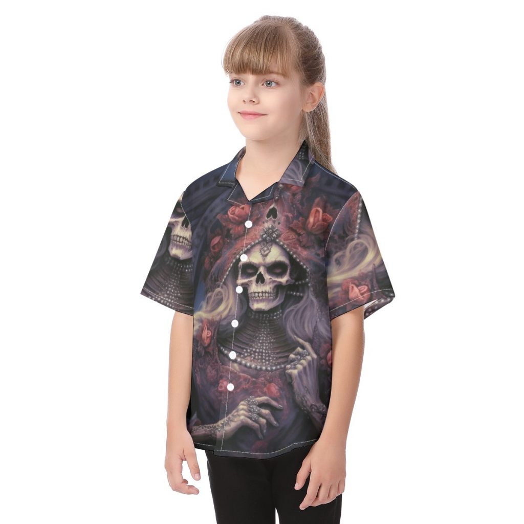 New Zombie Skull Button-Down Halloween T- Shirt