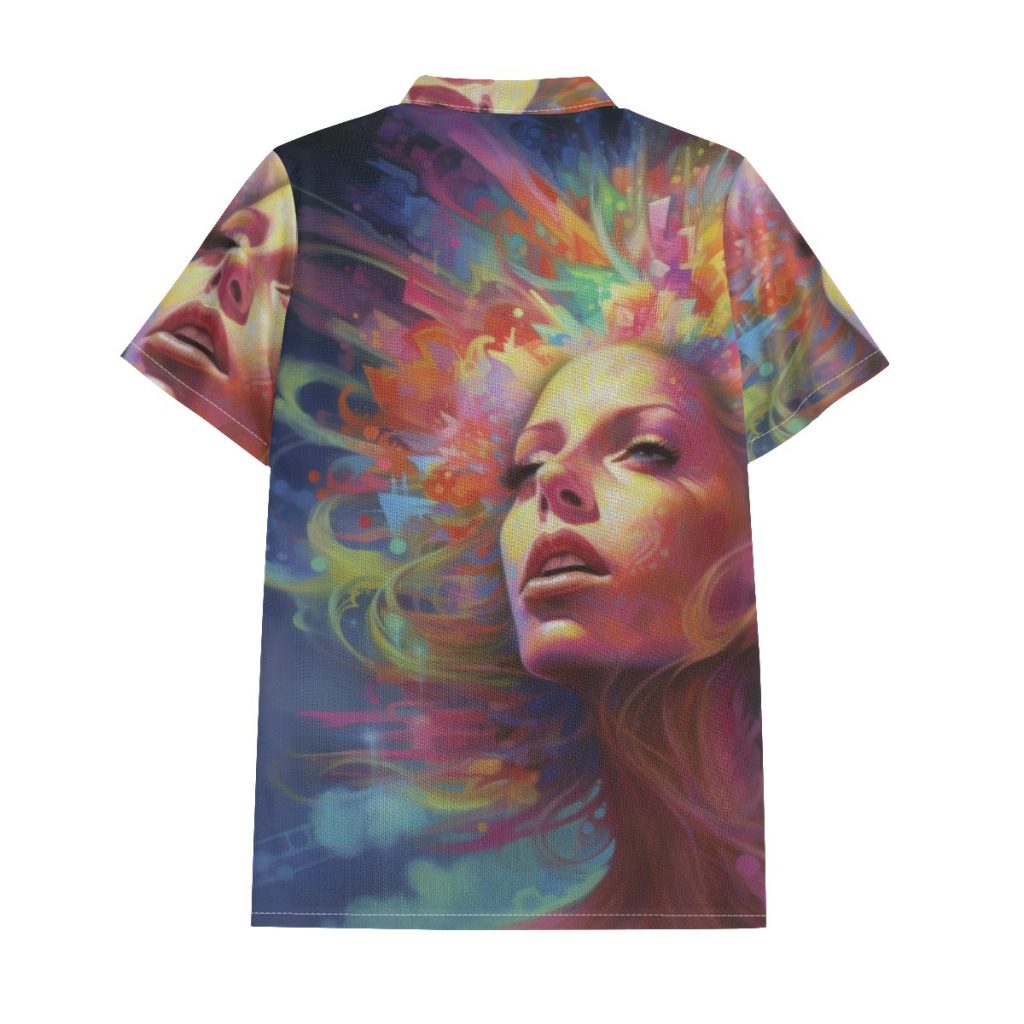 New Colorful Women's Face Print Men's Polo Shirt