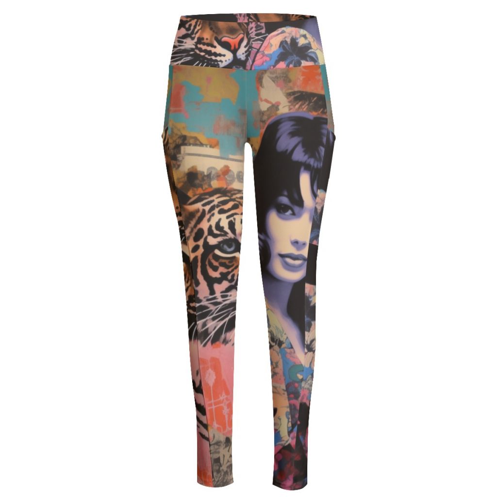 New Fun Animals/Women's Faces Print Women's High Waist Leggings With Side Pocket