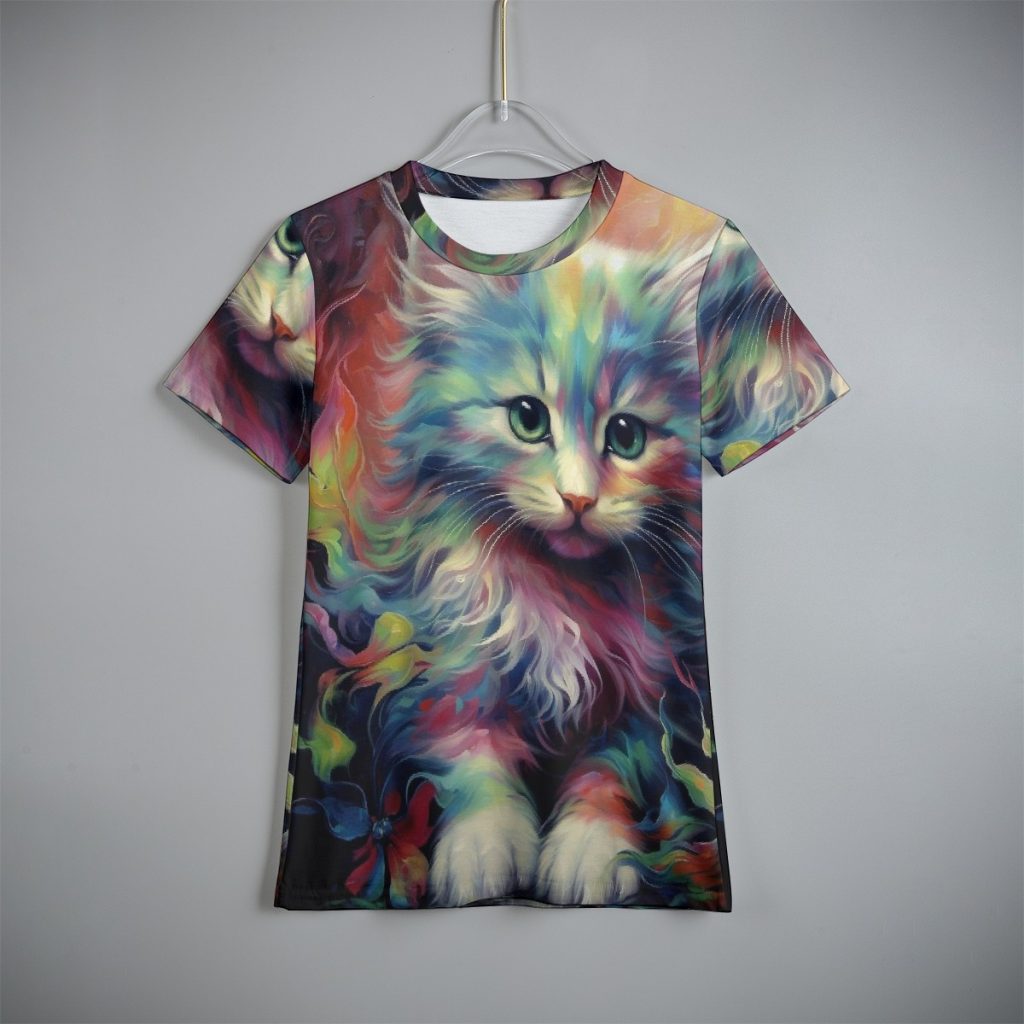 New Fluffy Cat Print Kid's T-Shirt