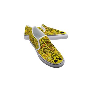 New Men's  Yellow Skeleton Slip On Sneakers Shoes