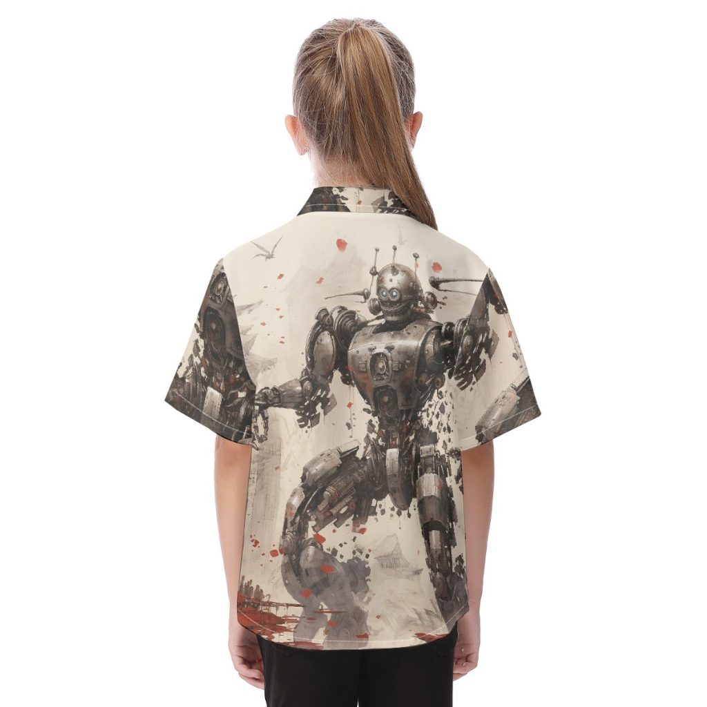 New Fun All-Over Print Kid's Button Down Shirt