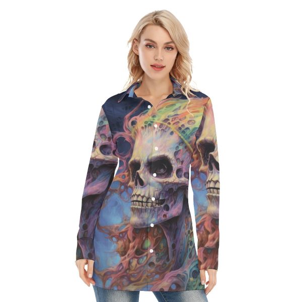 New Colorful Zombie Print Women's Long Shirt