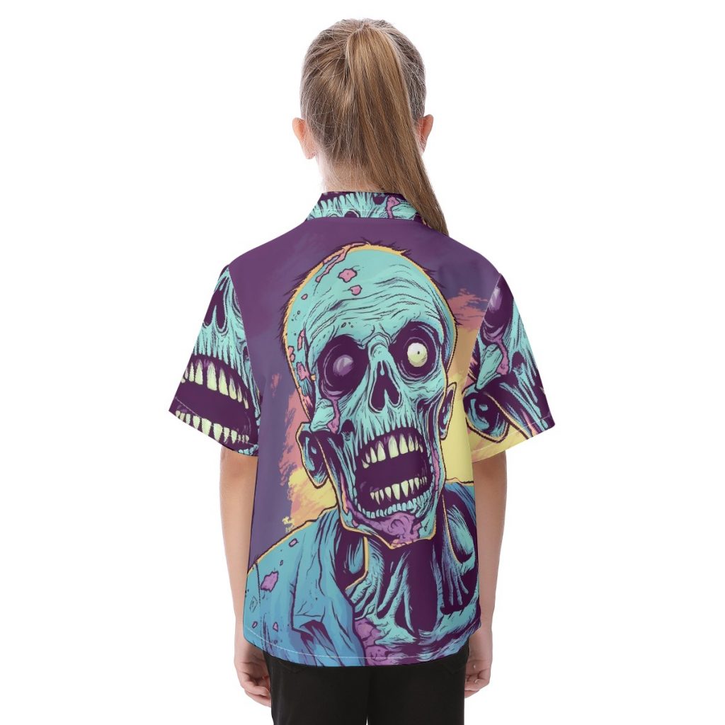 New ZOMBIE Print Kid's Hawaiian Vacation Shirt