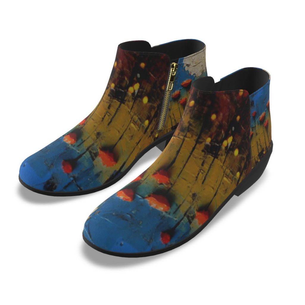 New Fun Flower Print Women's Fashion Boots