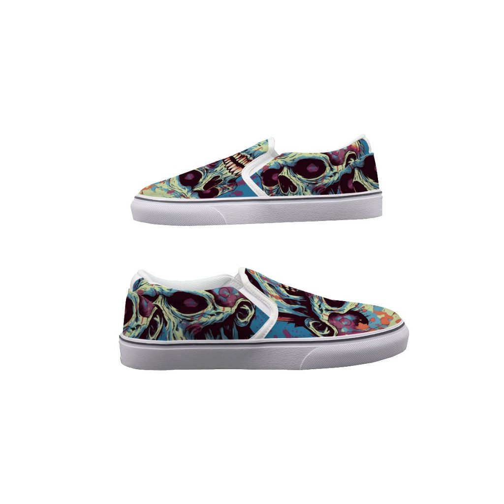 New Fun Men's Slip On Sneakers (Zombies)