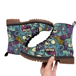 New Fun Zombies Print Men's Martin Short Boots