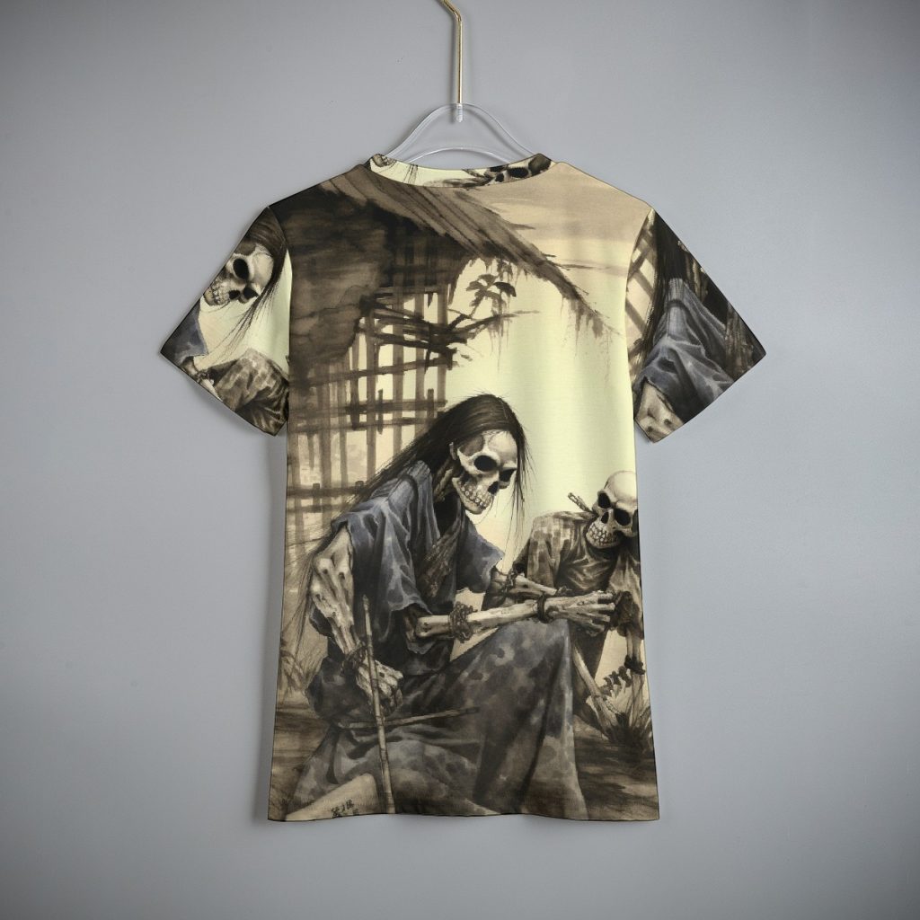 New Beige Black Zombie Print Kid's T-Shirt