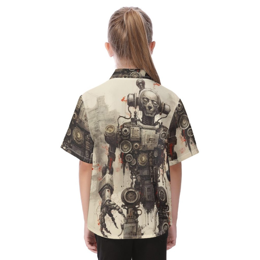 New Fantasy Robot Print Kid's Hawaiian Vacation Shirt