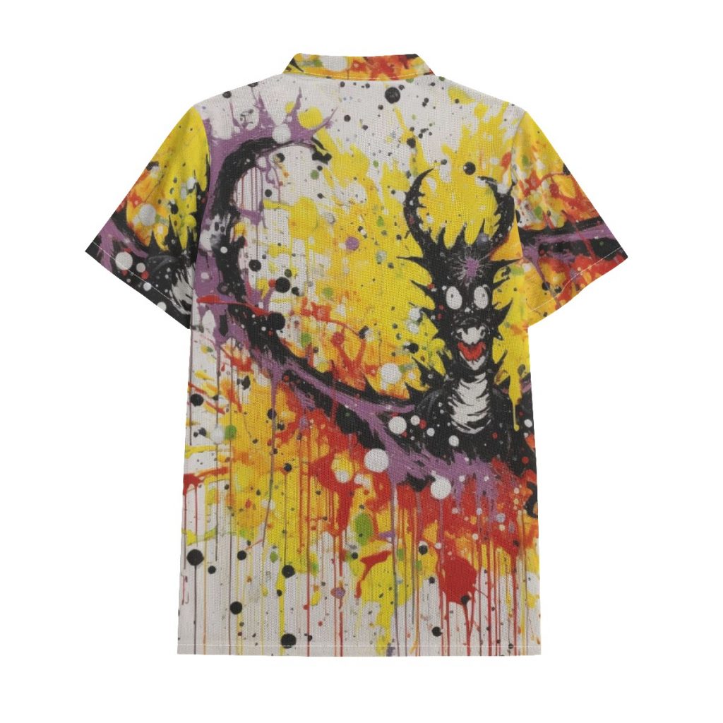 New Splattered Fun Print Men's Polo Shirt