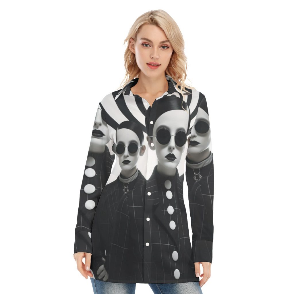 New Fashion Models Print Women's Long Shirt