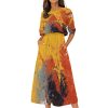 New All Over Colorful 'Splash' Print Women's Elastic Waist Dress - Image 3