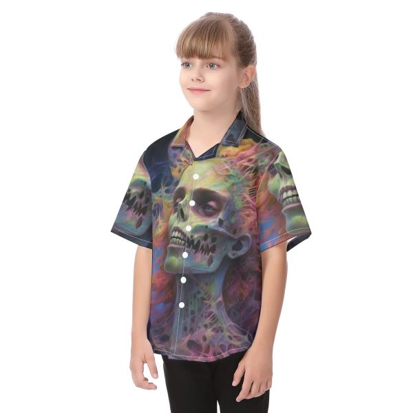 New Fun Zombie Halloween Button-Down Kid's T-Shirt