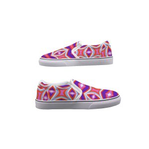 New Pink Purple Fun Men's Slip On Sneakers Shoes