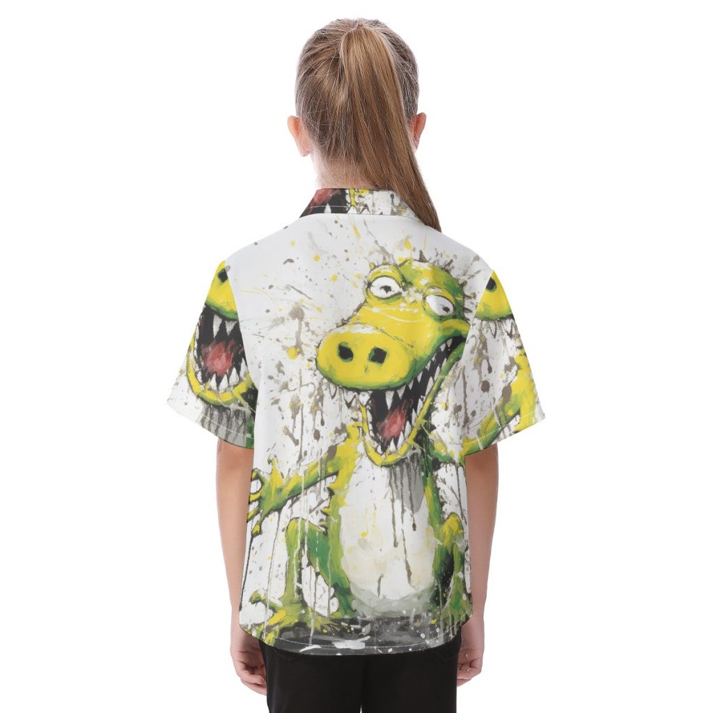 New Cute Dinosaur Print Kid's Button Down Shirt