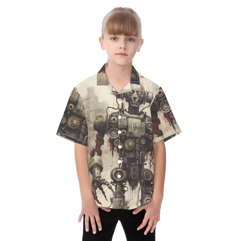 New Robot All-Over Print Kid's Hawaiian Vacation Shirt