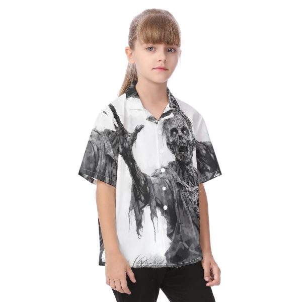 New Fun Zombie Pointing Finger Print Kid's Shirt