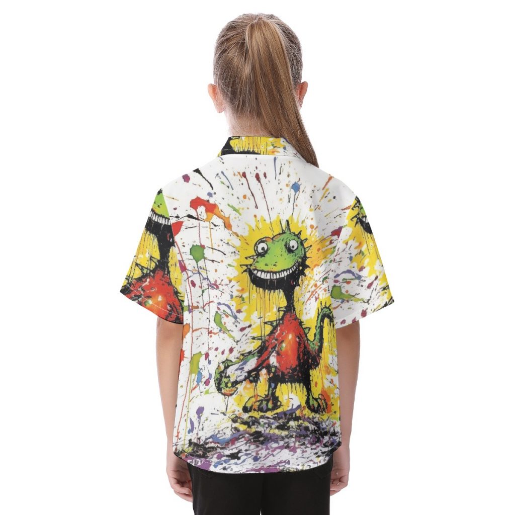 New Cute DInosaur Print Kid's Hawaiian Vacation Shirt