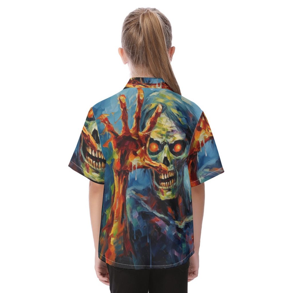 New Zombie Hand Print Kid's Button-Down Shirt