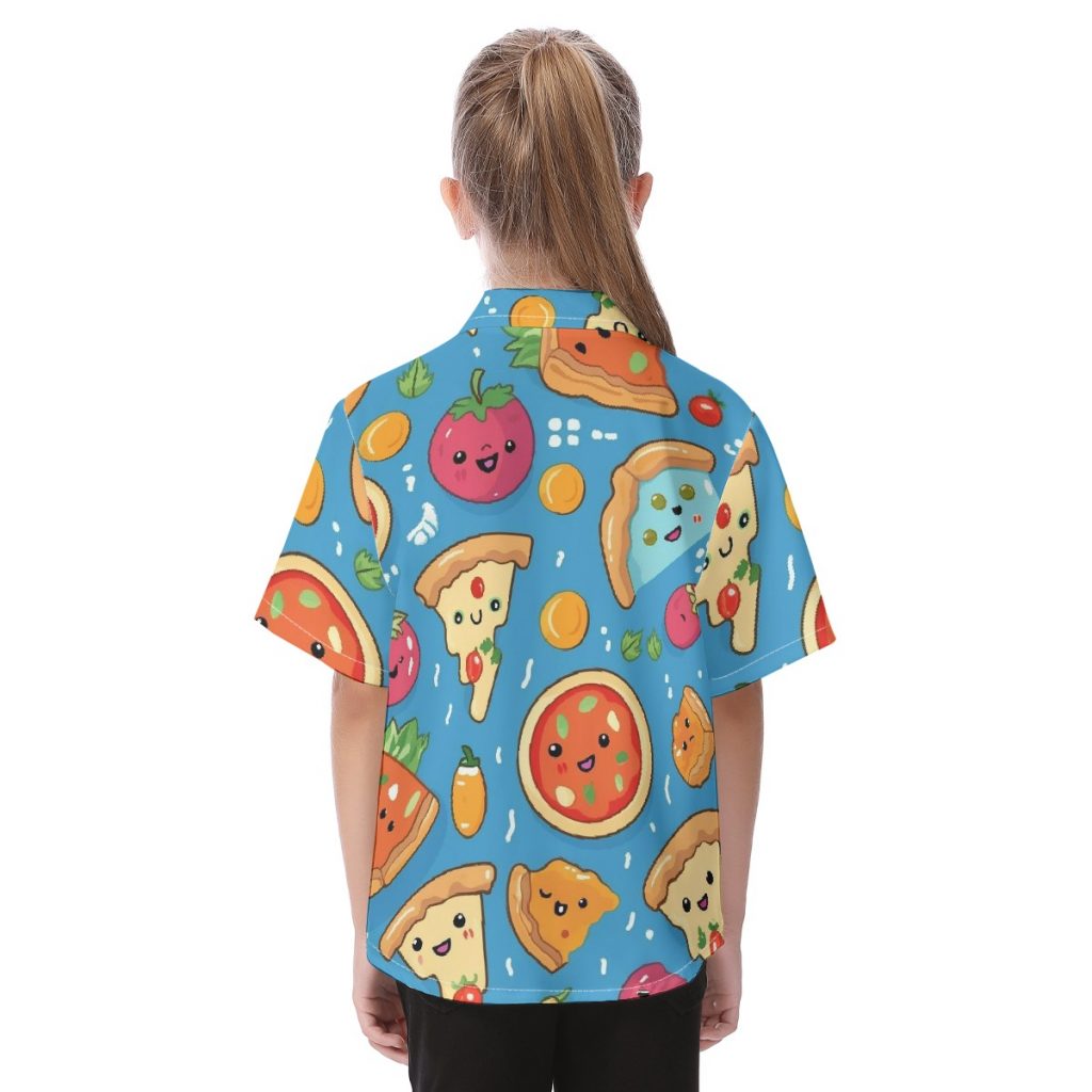 New Fun Food/Pizza Print Kid's Button Down Shirt