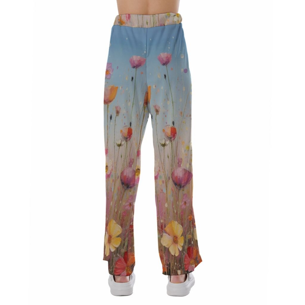 New Floral Print Women's Elastic Waist Pajama Pants