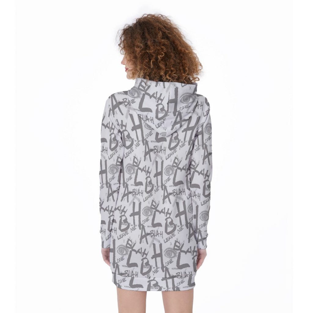 All-Over Alphabet Print Women's Long Hoodie