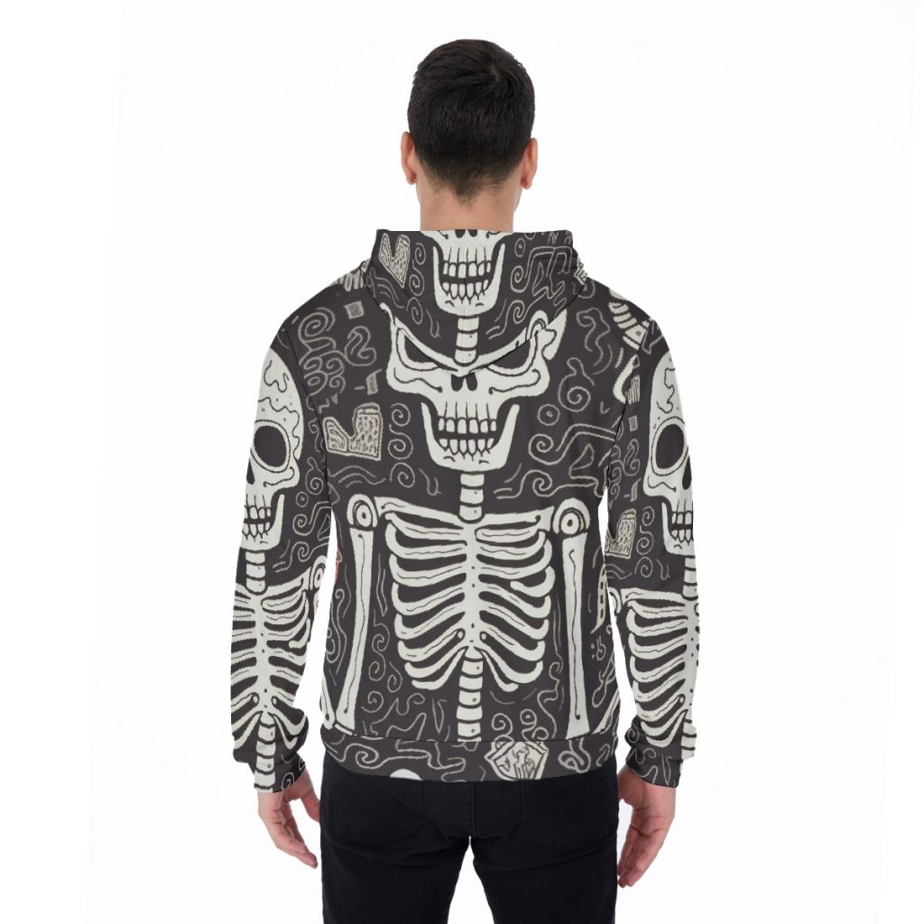 Men's Fun Skeletons Print Thicken Pullover Hoodie
