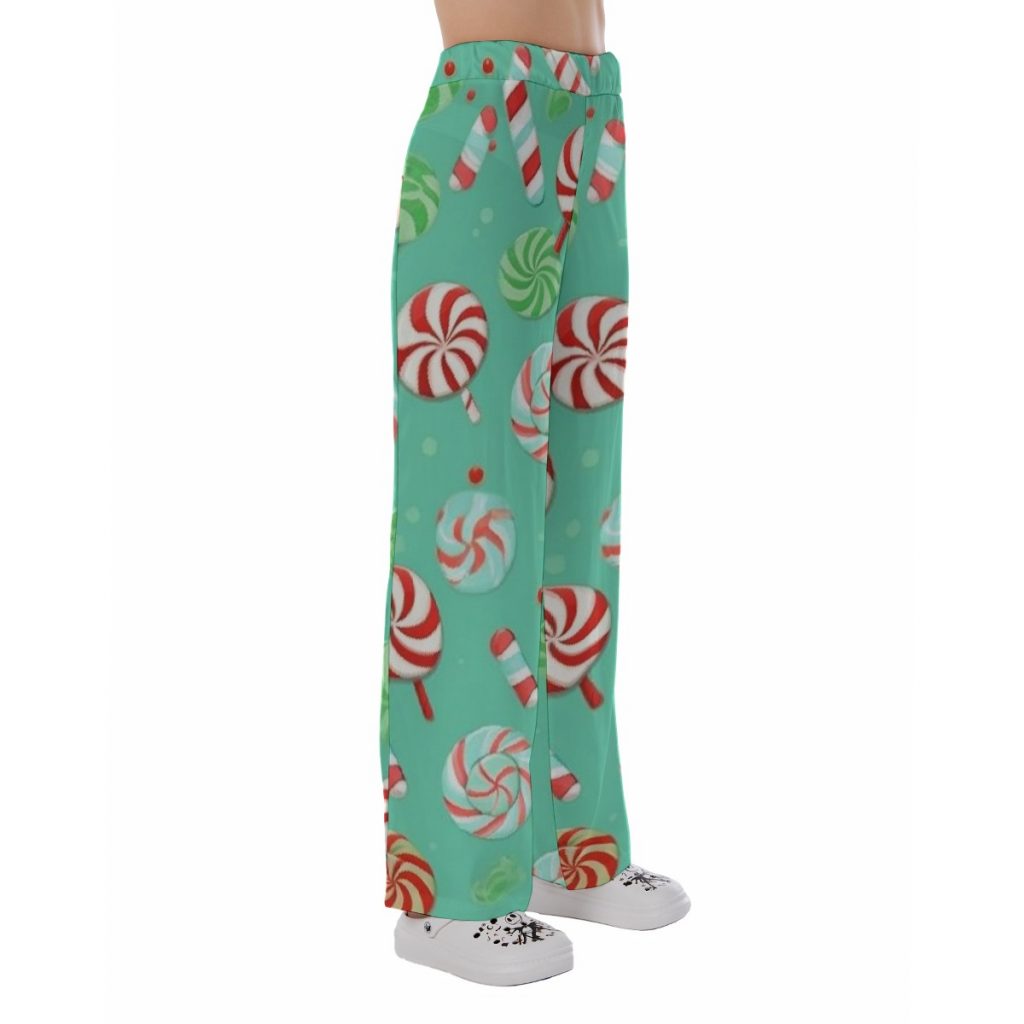 Vibrant Colorful Peppermint Candy Print Women's Pajama Pants