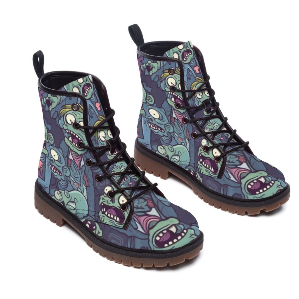 New Fun Zombie Print Women's Martin Short Boots