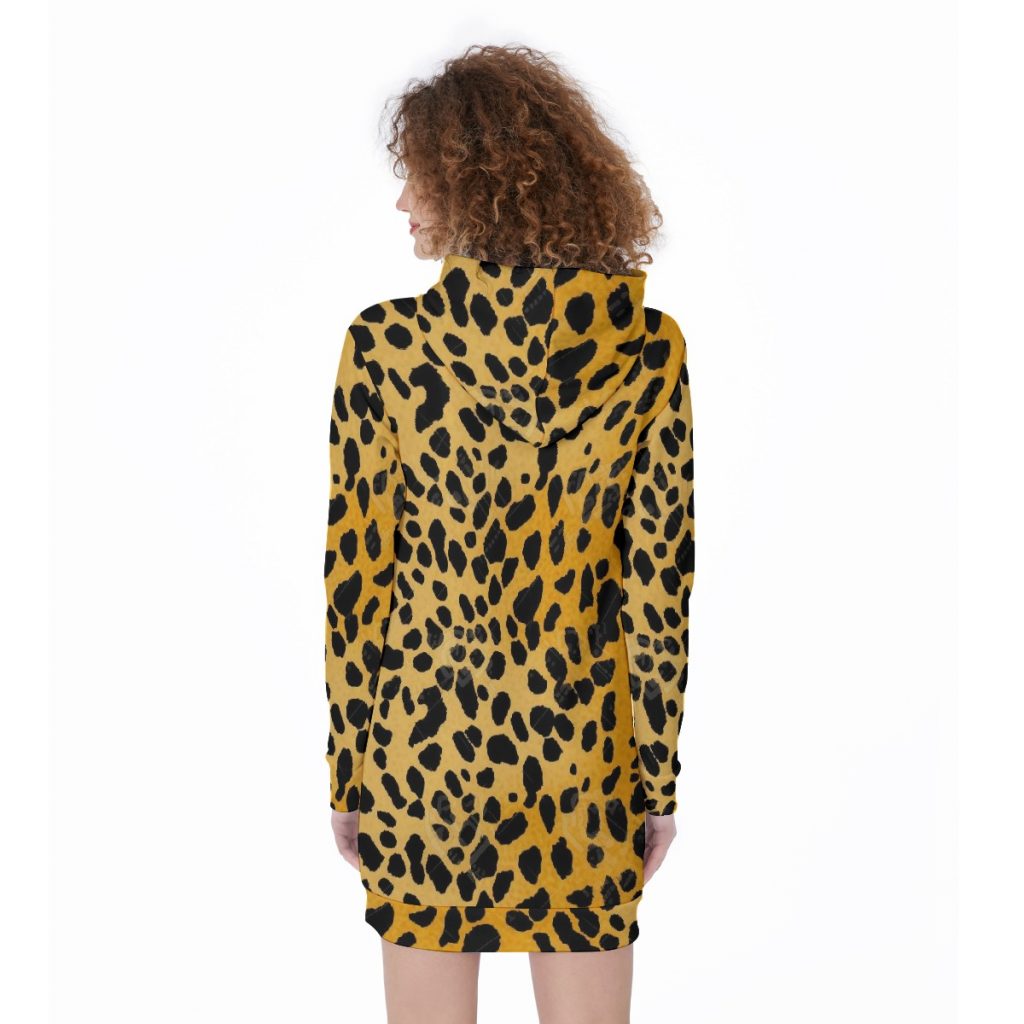 All-Over Leopard Print Women's Long Hoodie