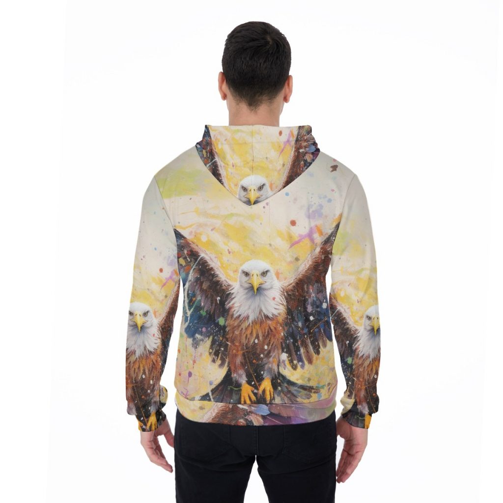 Men's Eagle Print Thicken Pullover Hoodie