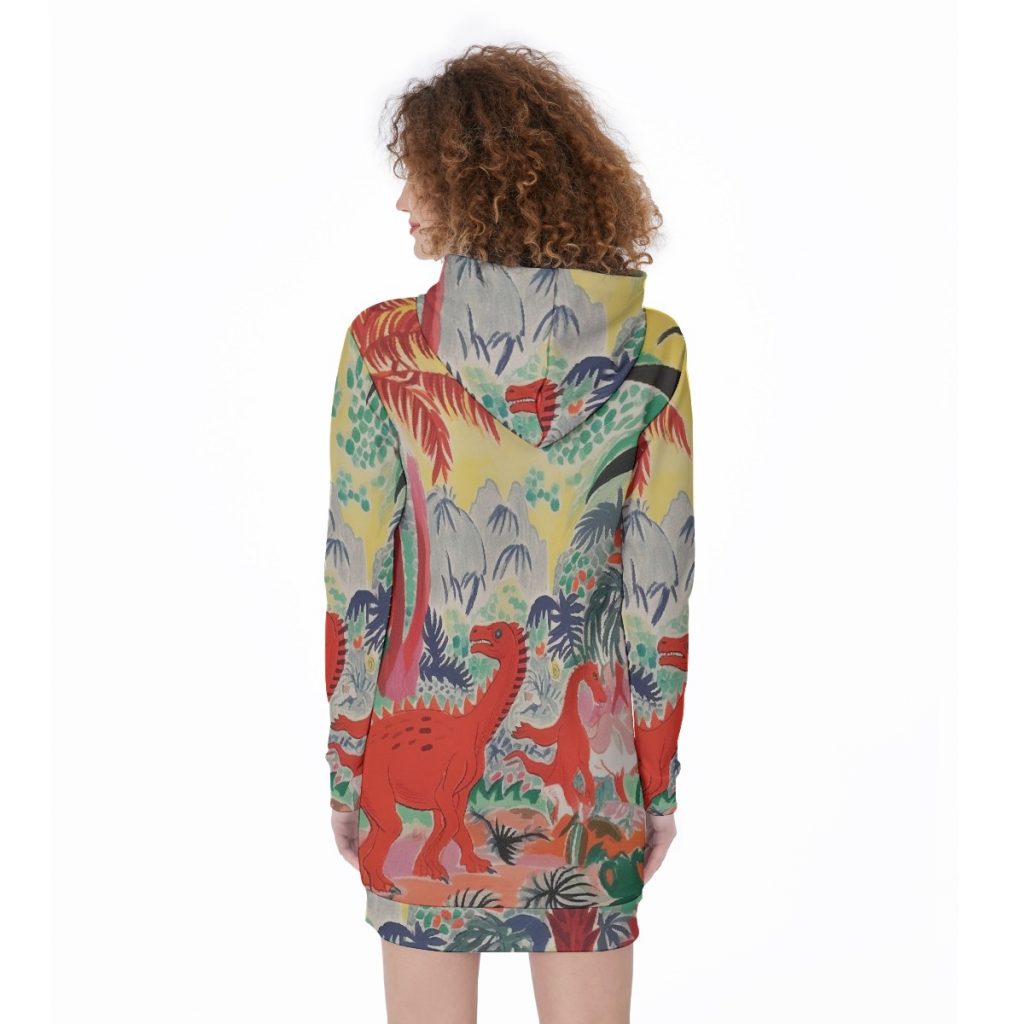 Women's Cute Dinosaur Print Long Hoodie