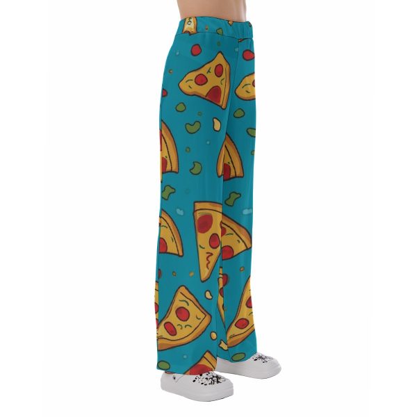 Vibrant Turquoise 'Pizza Slice' Print Women's Pajama Pants