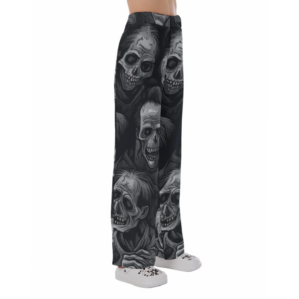 All-Over Scary Zombie Faces Print Women's Pajama Pants