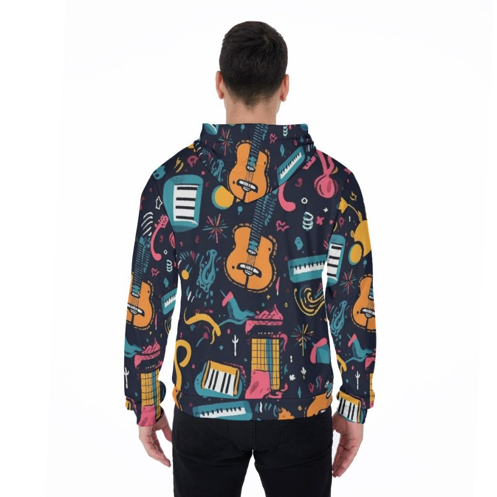 Men's Music Guitar Themed Thicken Pullover Hoodie