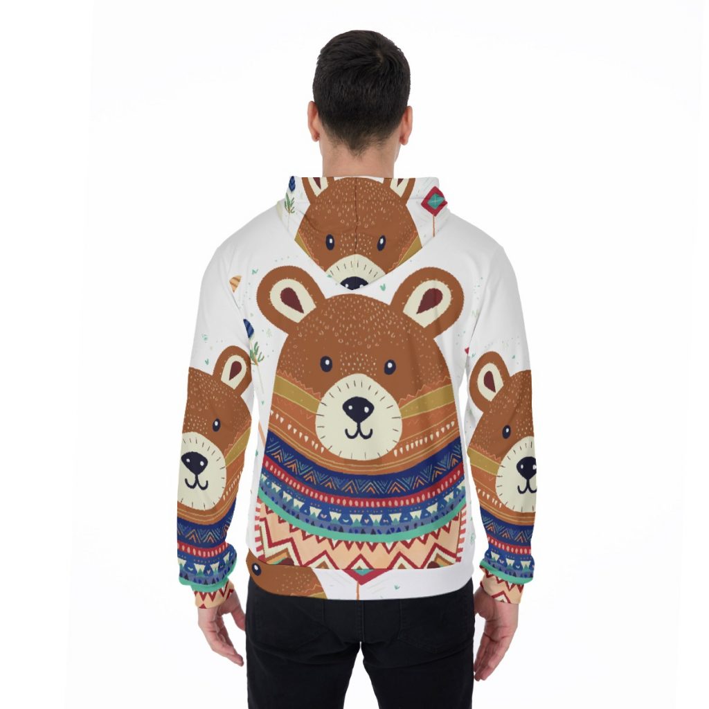 Men's Cute Reindeer Print Thicken Pullover Hoodie
