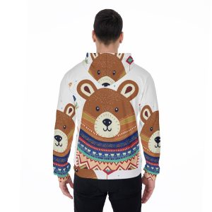 Men's Cute Reindeer Print  Thicken Pullover Hoodie