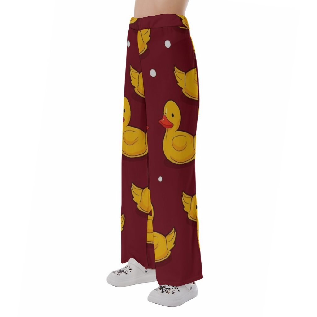 Marroon with Yellow Rubber Duckie Print Women's Pajama Pants