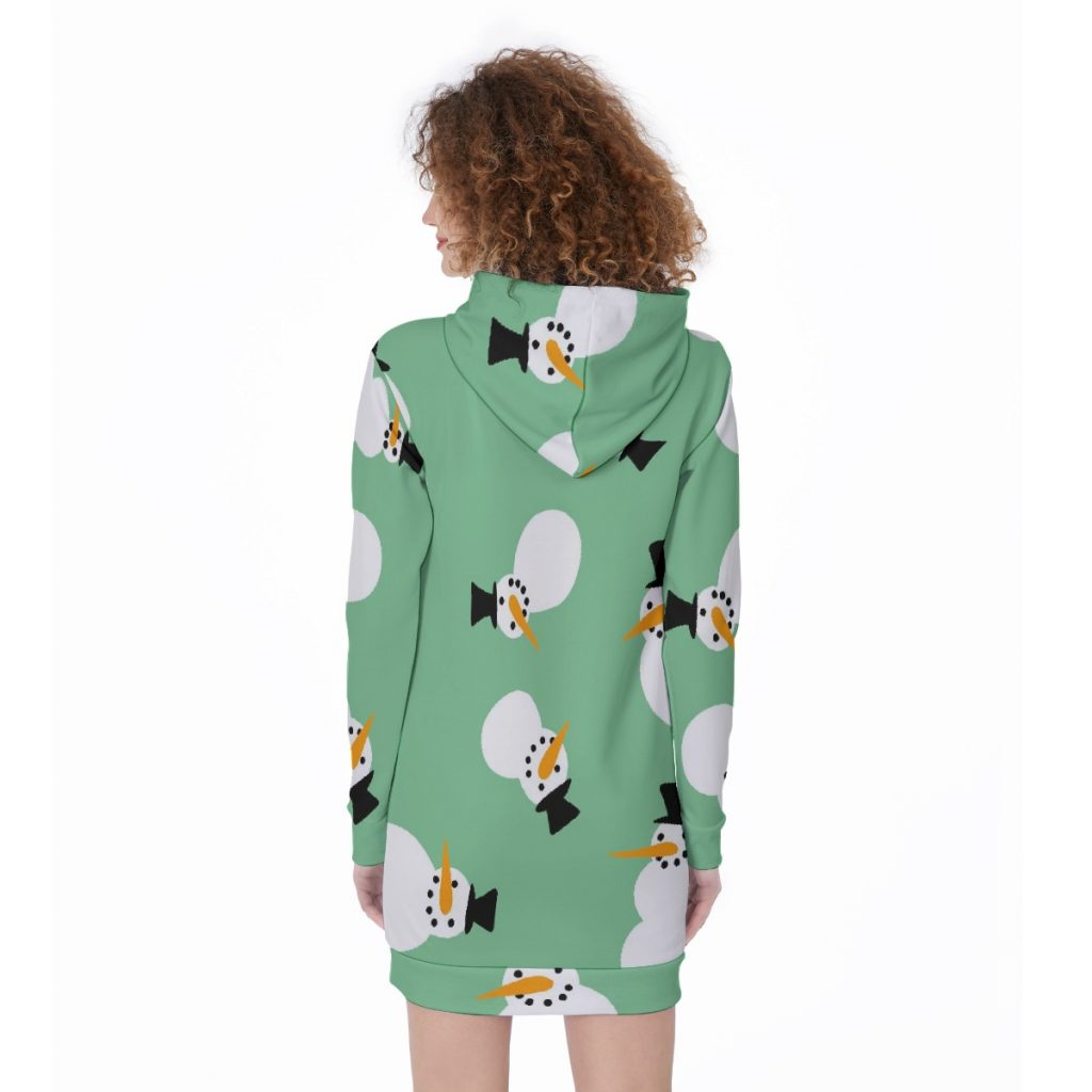 Cute All-Over Snowmen Print Women's Long Hoodie