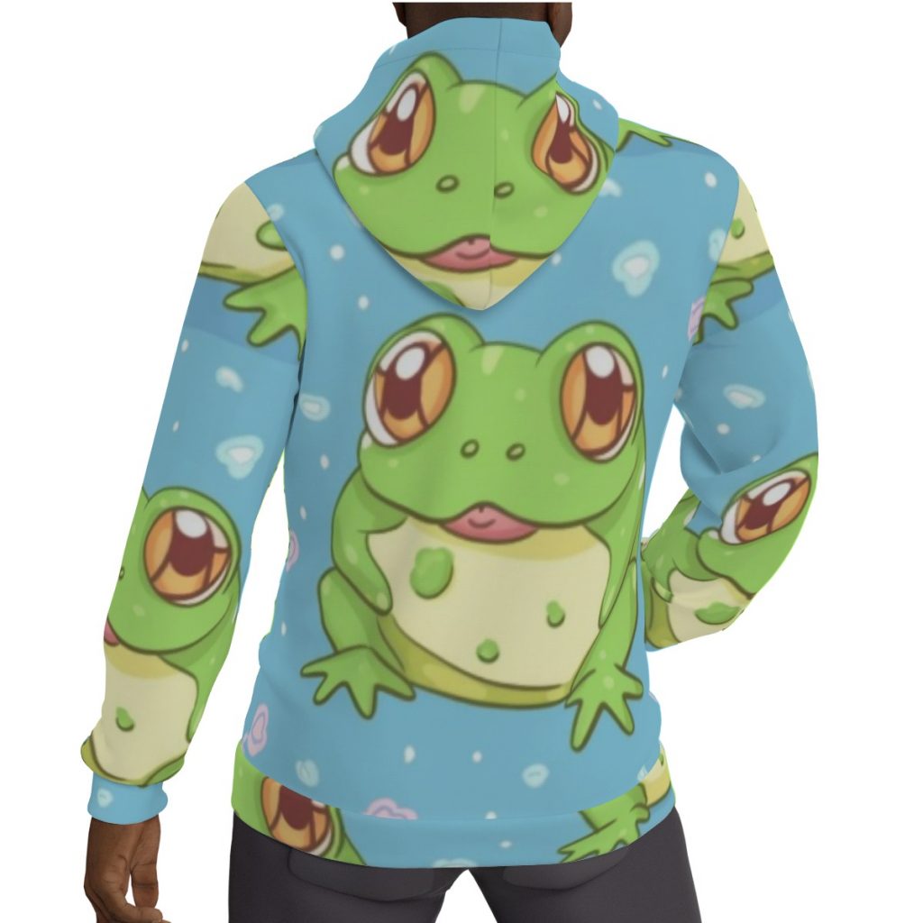 Cute Bullfrog Print Men's Thicken Pullover Hoodie