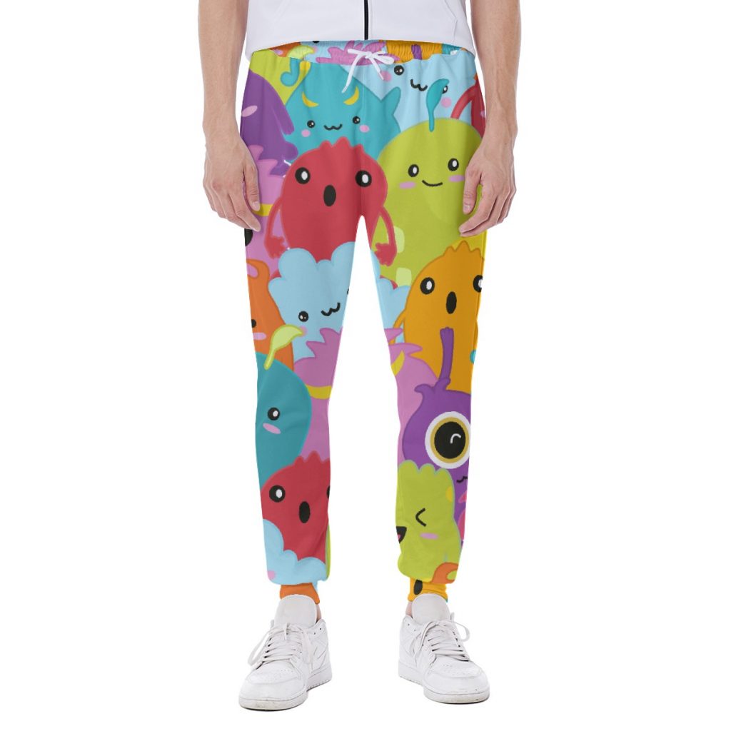 Colorful Funny Faces Print Men's Sweatpants