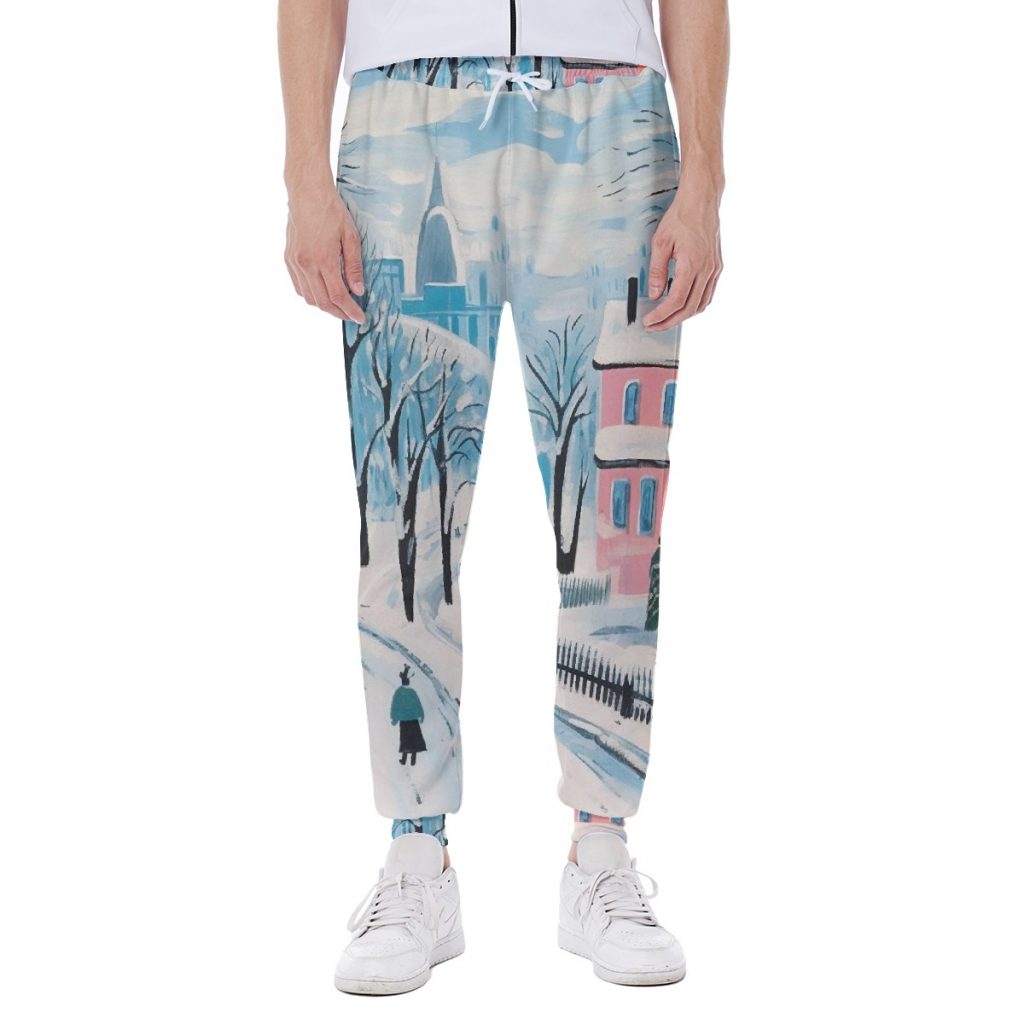 Winter Landscape Print Men's Sweatpants