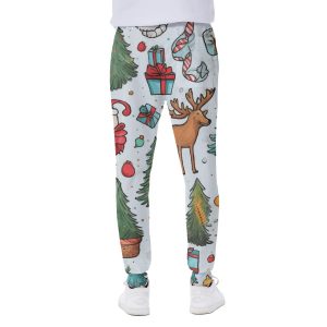 White Christmas Print Men's Sweatpants