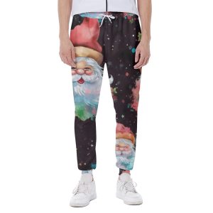 Nighttime Santa Christmas Print Men's Sweatpants