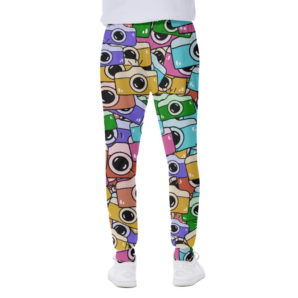 Colorful Cameras Print Men's Sweatpants
