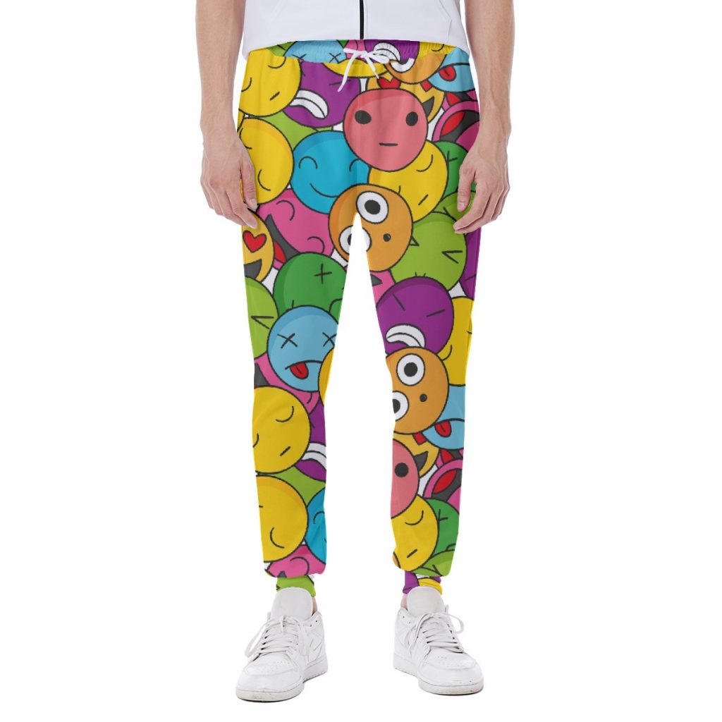 Colorful Faces All-Over Print Men's Sweatpants