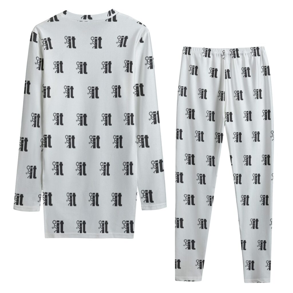 Women's Two-Piece F-IT Print  Side Split T-Shirt Set